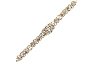 Gold Rhinestone Wedding Dress Sash Bridal Belt