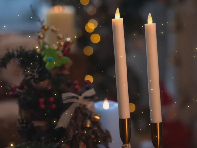 Image of Flameless Taper Candles Flickering with Remote and Timer, 3D Moving Flame Taper Candle Battery Operated to 400 Hours, 9 Inch Window Candles, (Ivory)