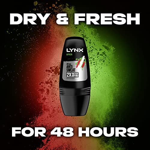 LYNX Africa 48-hour protection against odour and wetness Anti-perspirant Roll On deodorant with an iconic scent 6 x 50 ml - Image 3