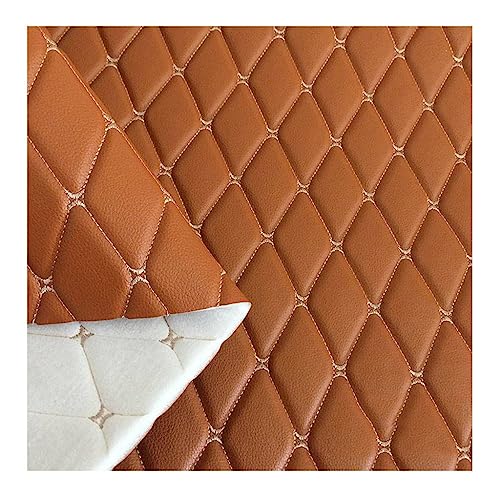 Simili cuir piqué orange pour refaire un intérieur de voiture usé
