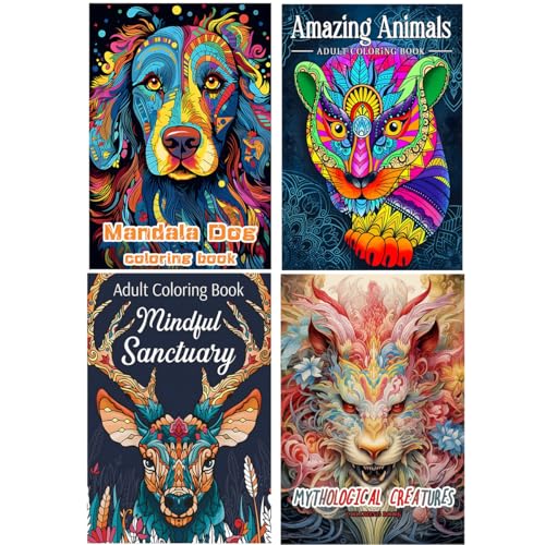 Livre de coloriage animaux mandala adulte relaxation stress anxiété dépression 20 pages