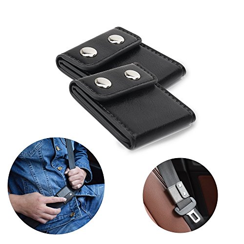 Seatbelt Adjuster,Comfort Auto Shoulder Neck Strap Positioner Locking Clip Protector,Universal Vehicle Car Seat Belt Safety Covers (2 Pack, Black)
