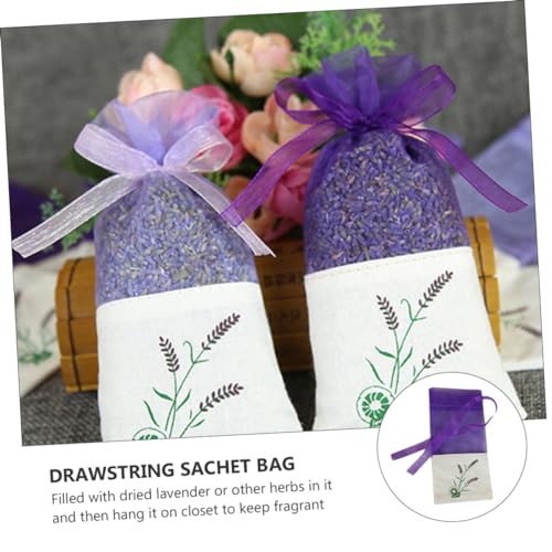 12 bolsas sachet de lavanda con cordón y malla miniatura 4