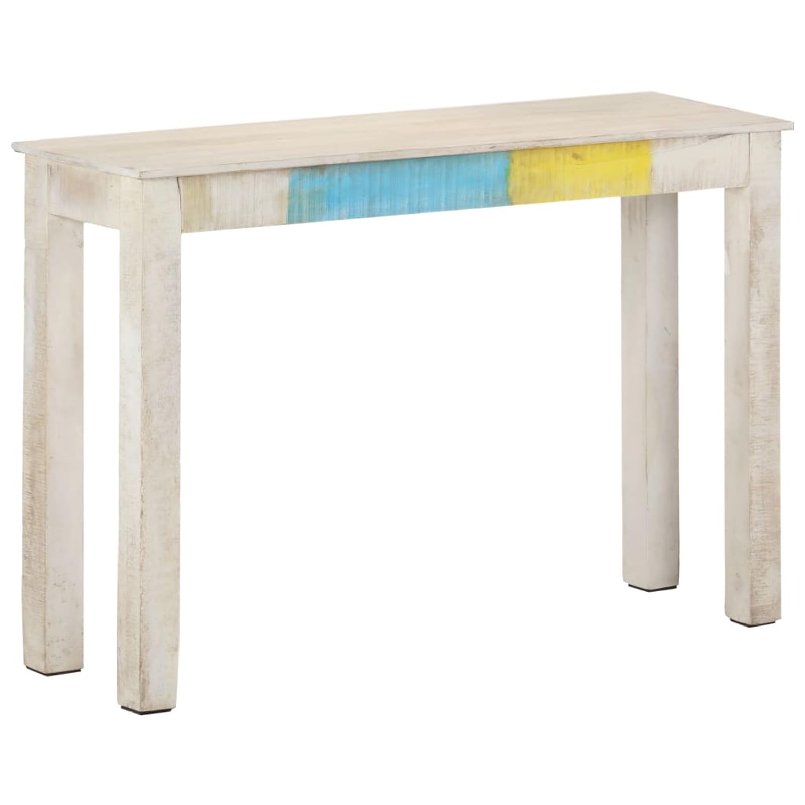 Homgoday Tavolo Consolle Bianco 115x35x77 cm in Legno di Mango Grezzo, Tavolino da Salotto, Tavolinetto da Soggiorno, Tavolo per Ufficio Camera da Letto Giardino