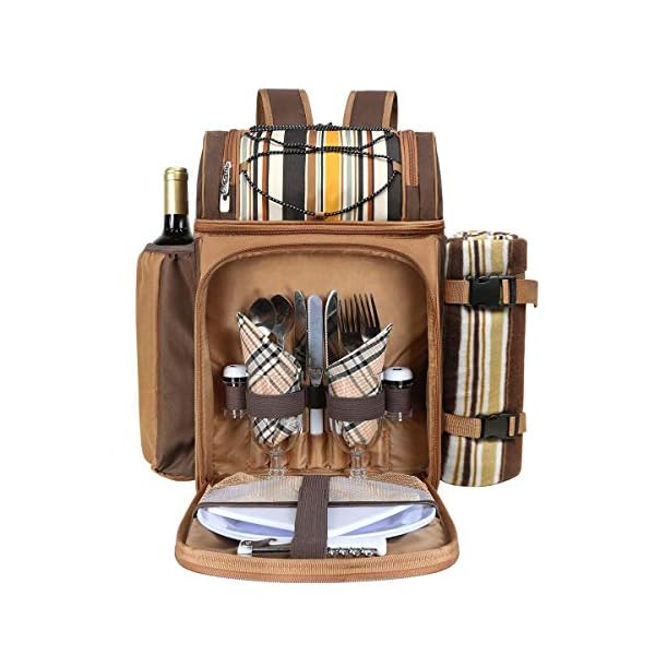 Hap-Tim-Picnic-Basket-Backpack-for-2-Person-with-2-Insulated-Cooler-Compartment-Wine-Holder-Fleece-Blanket-Cutlery-Set-Wedding-Gifts-for-Couples-Bridal-Shower-Gifts-Engagement-Gifts Hap Tim Picnic Basket Backpack for 2 Person with 2 Insulated Cooler Compartment, Wine Holder, Fleece Blanket, Cutlery Set, Wedding Gifts for Couples, Bridal Shower Gifts, Engagement Gifts