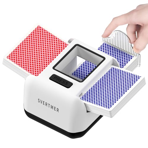 Svertmer Automatic Card Shuffler|1-2 Deck Electric Card Shuffle Machine|Portable Rechargeable