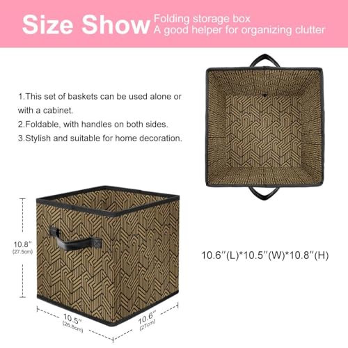 Boîte de rangement pliable cube marron pour trier jouets et habits