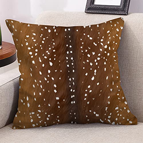 Spxubz 108 Fur Print Deerskin Fawn Gold Lumbar Cotton Throw Pillow Cover Home Decor Nice Gift Indoor Pillowcase 16X16 Inch(Two Sides Print) #TOP1