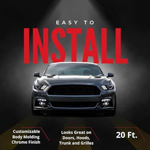 Cowles S37740 - Customizable Body Molding - Flexible, Easy Install, Chrome Finish, 1/4 Inch X 20 Feet, Enhances Vehicle Aesthetics #TOP1