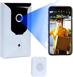 Interfone Inteligente Wi-Fi com Câmera Full HD, Visão Noturna e Áudio Bidirecional – Campainha Sem Fio com App para Android e iOS e Monitoramento Remoto