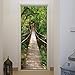 murimage Papier Peint Porte Pont Suspendu 86 x 200 cm photo mural entrée jungle rivière salle de séjour cuisine bureau wallpaper colle inclus