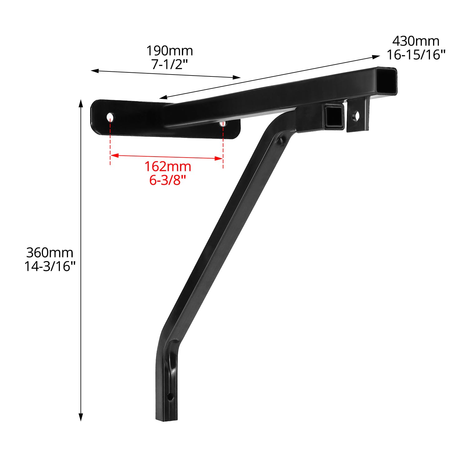 QWORK® Soporte de Pared para Saco de Boxeo - Carga máxima 80 kg - Revestimiento Negro Antioxidante - con Accesorios de Montaje