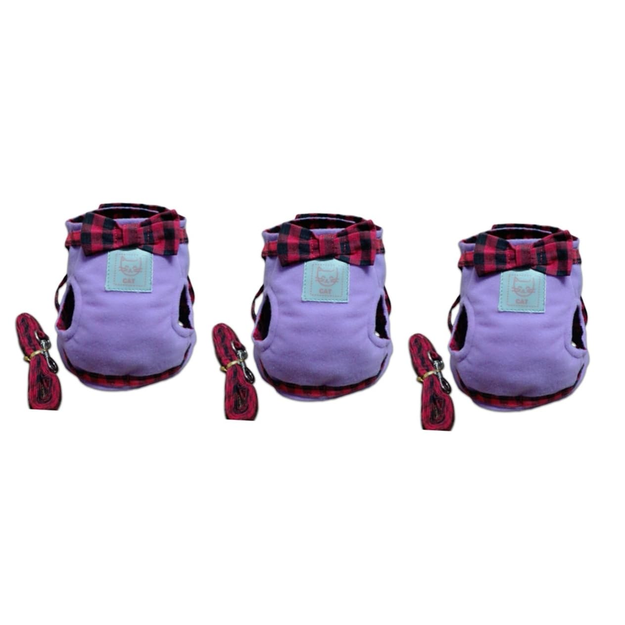 minkissy 3pcs Harness with Lead Cat Chest Harness Puppy Harness Leash Cat Harness Chain Ring Purple Pet