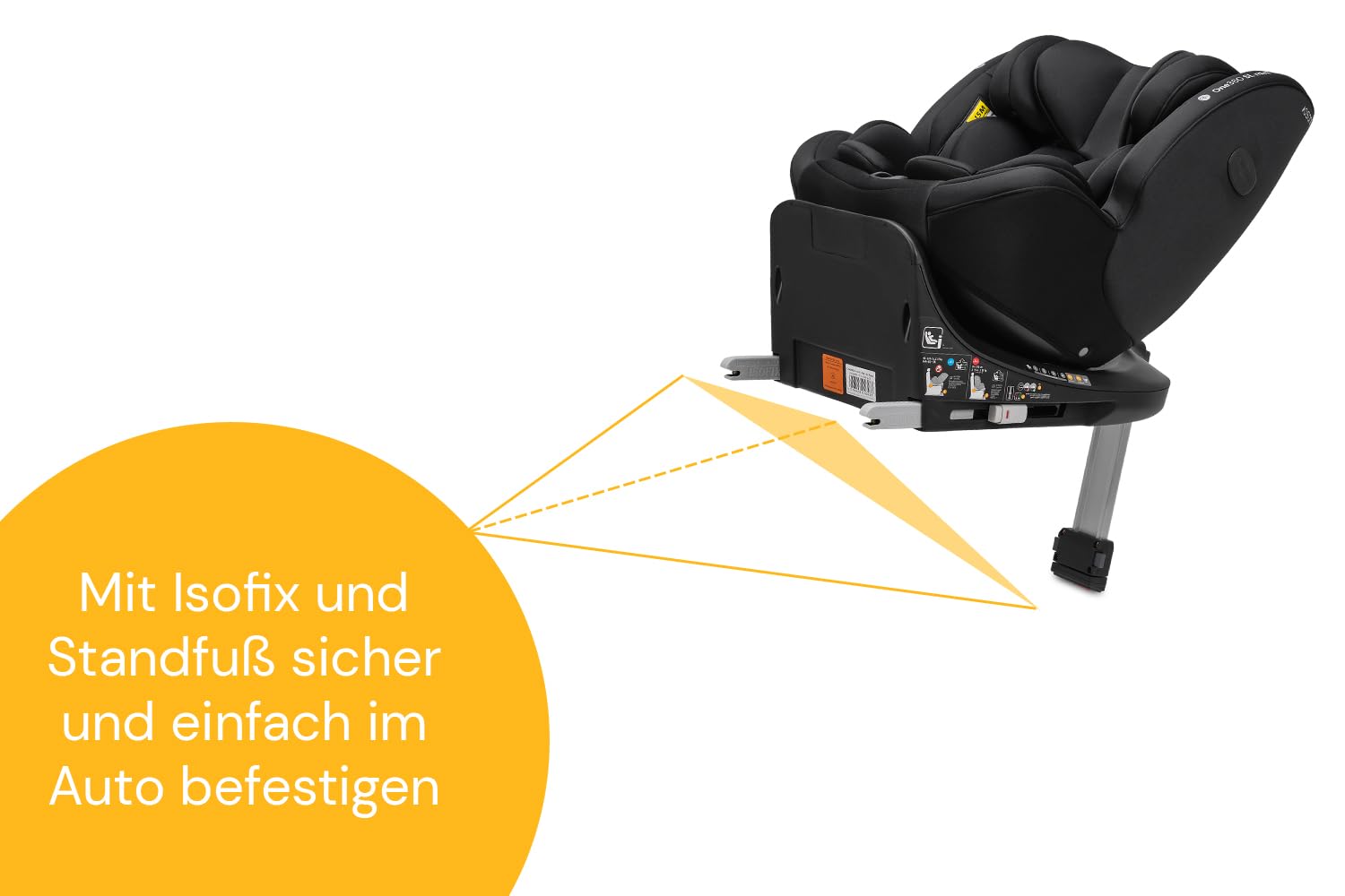 Osann One360 SL mini Kindersitz, 360 Grad drehbar, 40-105 cm | Reboard bis 4 Jahre, Isofix & Standfuß, Seitenaufprallschutz, EasyAdjustSystem, verstellbare Kopfstütze