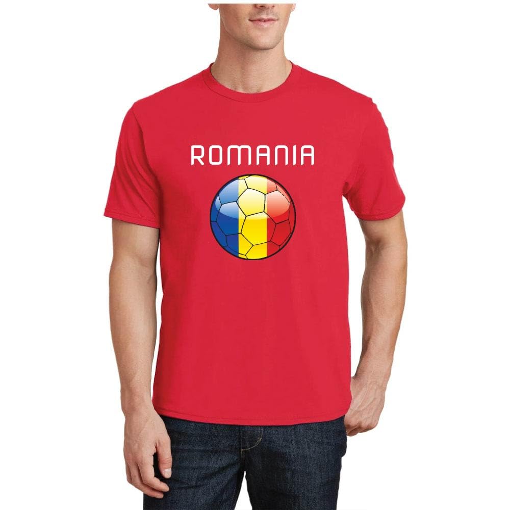 PRINTSHOP4MERomania Unisex Adult T-Shirt - Short Sleeve Round Neck Cotton Tshirt for Men and Women - Soft and Comfortable - Gift for Football Fans