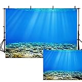 7x5ft Underwater World Background Deep Water Blue Ocean Underwater Photography Backdrop Background Sunlight Blue Water Sun Ray Backdrop Seabed Children Birthday Home Decoration
