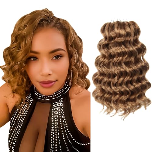 Ocean Wave Crochet Hair for Black Women Water Wave Deep 12 Inch 8 Pack, 27#