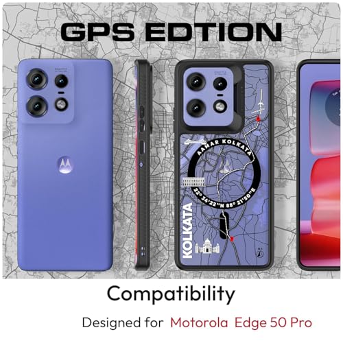 Image of KAPAVER Impulse Back Cover Case for Motorola Edge 50 Pro (Kolkata-Black, GPS Edition)