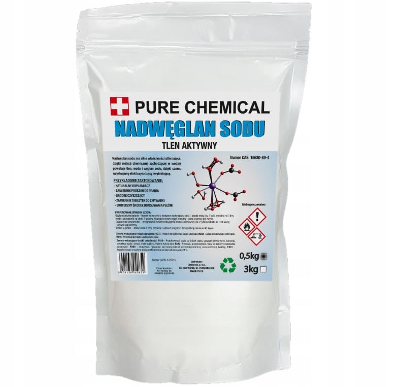 CHOSA Natriumpercarbonat Pulver zum Waschen 500 g - Aktiver Sauerstoff 100% Reine - Sauerstoffbleiche Pulver für Wäsche - Waschmittel Fleckentferner - Fleckenbehandlung aus Textilien 500g Standbeutel