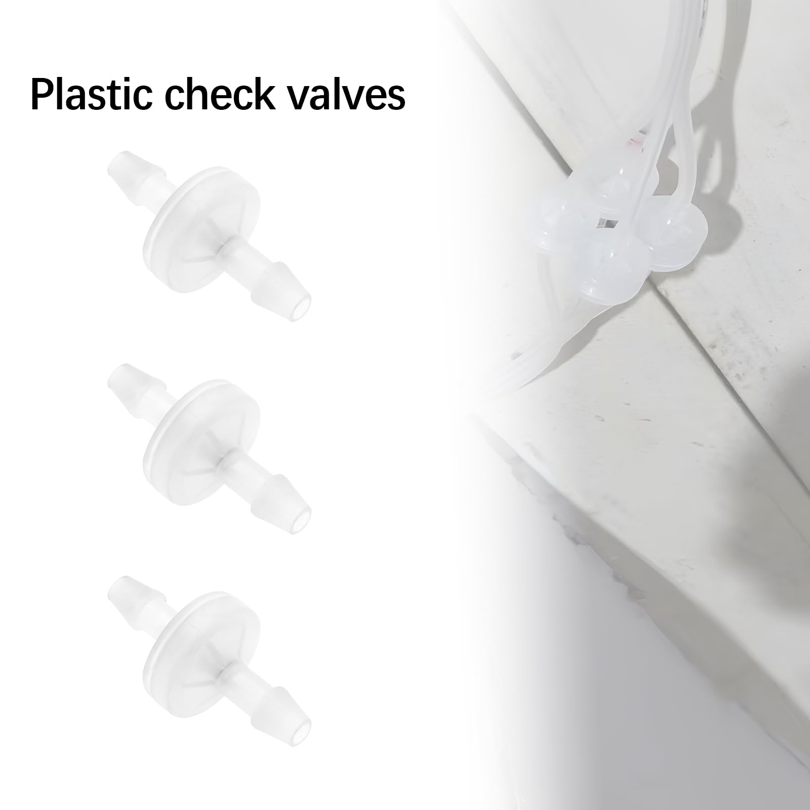 Clapet Anti-retour en Plastique 1/4 Pouce, 5 Pièces, Polyvalent, Résistant à l'Oxygène, à l'Huile et aux Acides, Idéal pour Systèmes Hydrauliques et Pneumatiques