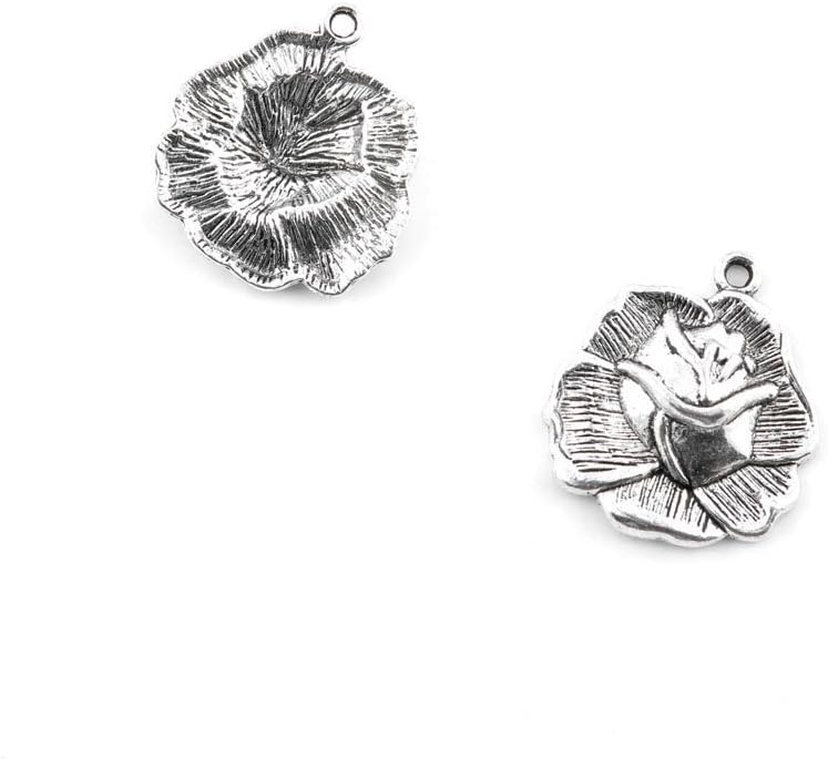 Jewelry Making Charms Retro Silver Tone for Necklace Pendant Bracelet Findings Vintage Bijoux Breloques Bulk O6MH3 Rose