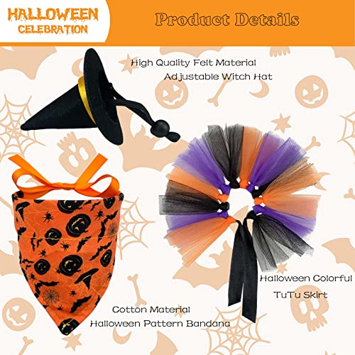 Cooshou 3Pcs Guinea Pig Halloween Costume Small Animals Witch Hat Halloween Bandana Triangle Scarf For Guinea Pig Chinchilla #TOP2