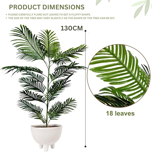 Image of Kayra Decor 4 Feet Palm Tree - Artificial Plant for Home Decor Natural Looking Plant Decor Big Fake Ornamental Plants with Pot Lightweight Indoor Artificial Plants for Living Room, Office