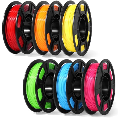 Image of Dynta 250g x 6 Spools Multi-Color 3D Printer Filament, Standard PLA with High Precision 1.75mm ±0.02mm, Compatible with Bambu Lab, Creality and Flashforge, Perfect for Beginners and DIY Enthusiasts.
