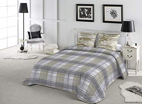 Antilo Fundeco - Comforter Marcal Cama 135 (Incluye 2 Fundas De Cojin Decorativo 60X60 cm), Beig