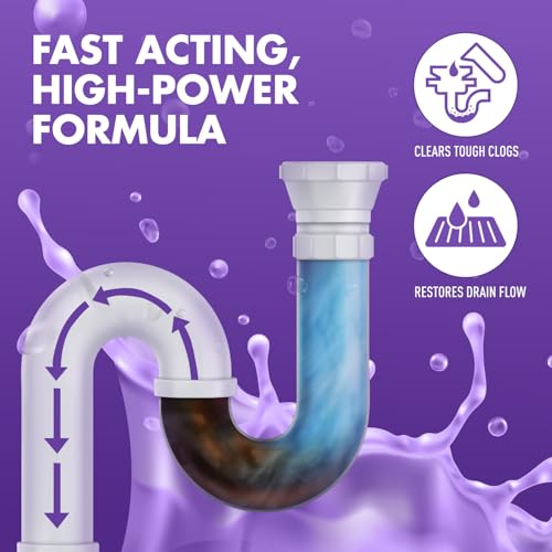 Image of Amazon Brand - Presto! Drain Cleaner Powder | 800 Gram | 50g x 16 Packs | Removes Blockages | Breaks Down Grease and Hair | Fast Acting Formula | Drainpipe Safe | Easy Application