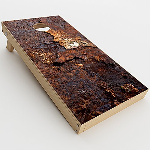 Skin Decal Vinyl Wrap for Cornhole Game Board Bag Toss (2xpcs.) Skins Stickers Cover/Rusted Away Metal Flakes of Rust Panel