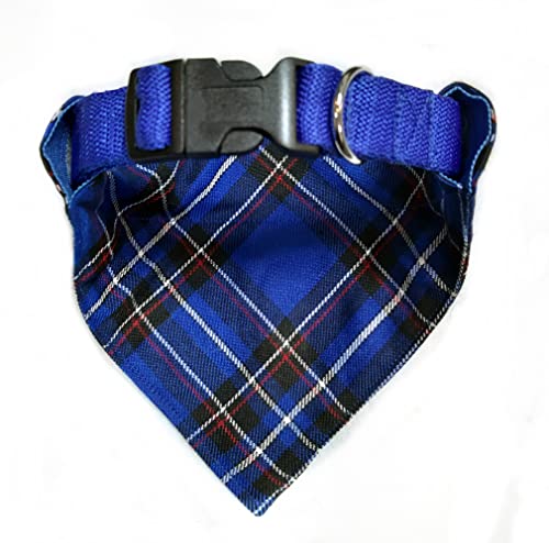 Hundehalstuch mit Halsband 6 Farben Verstellbar optional mit Wunsch Namen bestickt Schotten Karo Halstuch Tuch