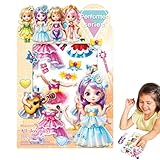 Papier-Anziehpuppen – Puppen-Rollenspiel-Magnet-Prinzessin-Outfit, buntes Magnet-Anzieh-Papierpuppen-Set | Kreatives Lernspielzeug für Kinder, Geburtstag Kinder Geschenk Mädchen Kleinkinder Vorschule