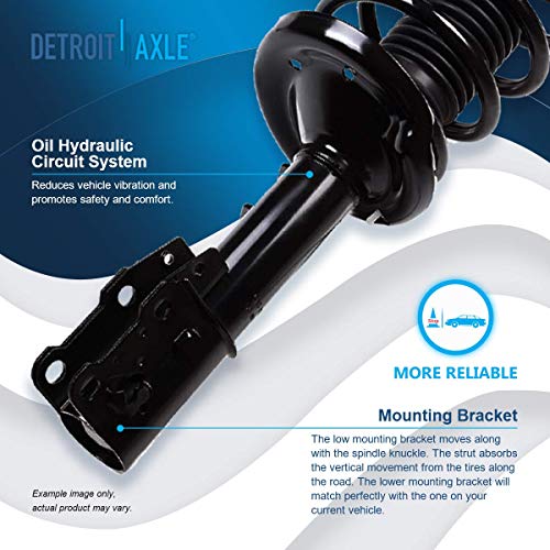 Image of Detroit Axle - 6pc Struts Shocks Kit for 2004-2012 Chevrolet Malibu 2005-2010 Pontiac G6 Aura [w /o RPO Code FE5] Front Struts with Coil Springs Sway Bars + Rear Shock Absorbers Replacement Suspension