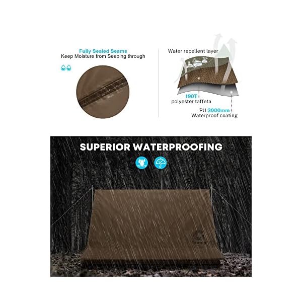 Gonex 1.5kg Ultralight 1 Person Backpacking Zelt mit Baldachin, Wasserdichtes Wanderzelt, Camping Shelter, Outdoor Zelt – Bild 5