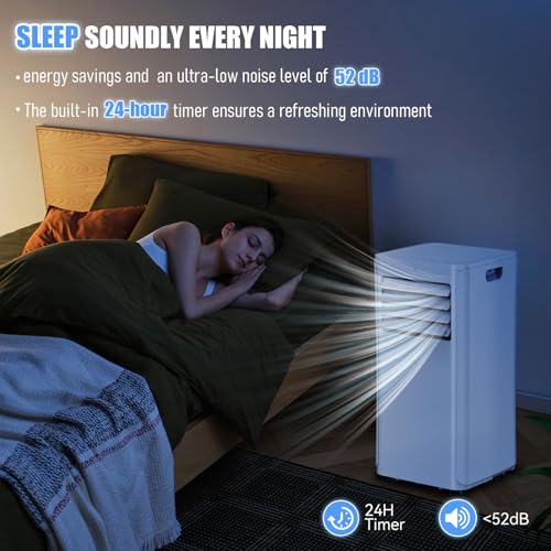 Image of Coolblus Portable Air Conditioners Cool Up to 540 Sq.Ft, 12000BTU Portable AC with Remote Control, Air Conditioner for Rooms, Bedroom, Living Room, Garage, No Wall or Window Installation Needed, White