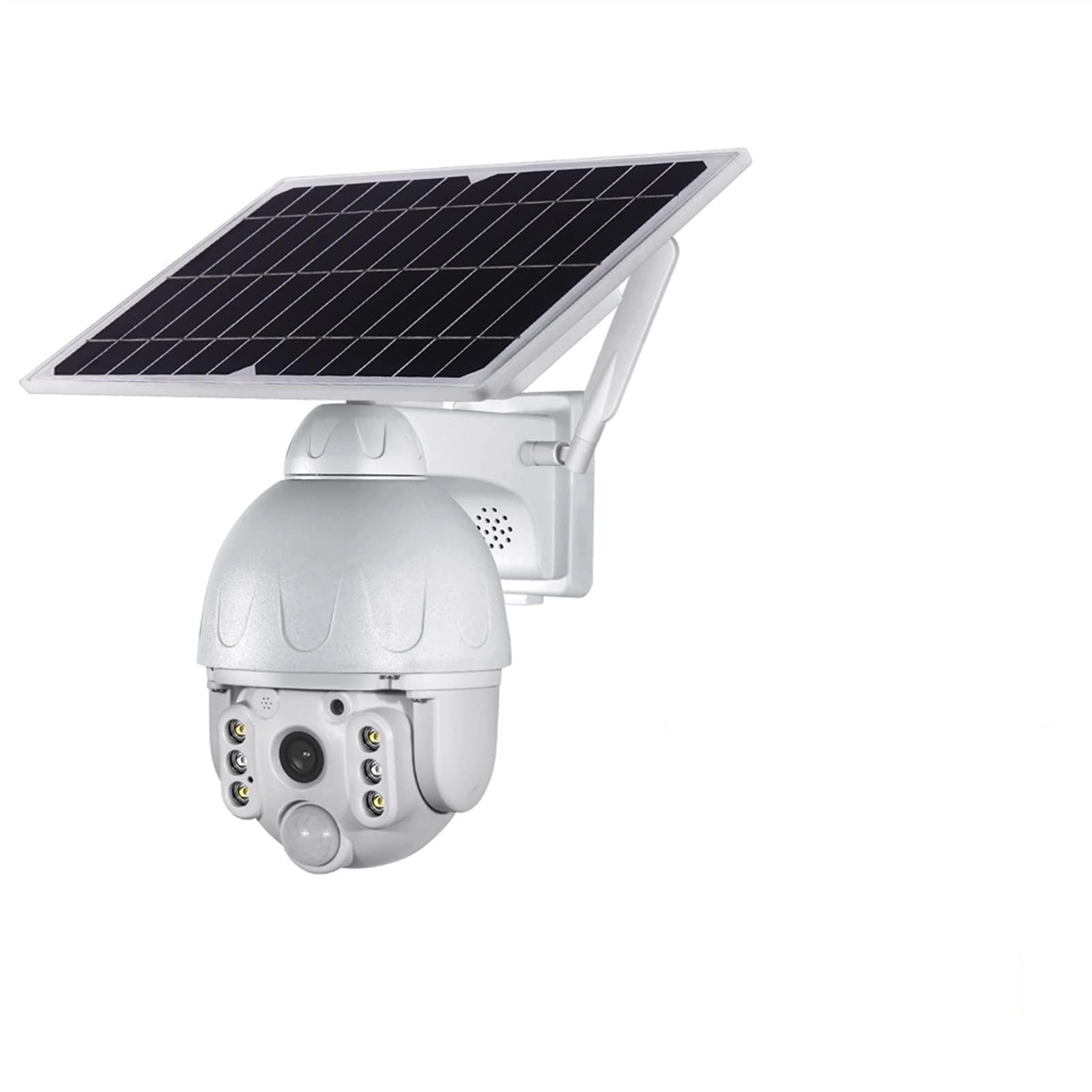 Kamera bezpieczeństwa, Zewnętrzna kamera słoneczna 4G 2MP HD Security Panel słoneczny CCTV Nadzór wideo Monitor PIR Wodoodporna kolorowa nocna(4G WHITE ADD 64GB)