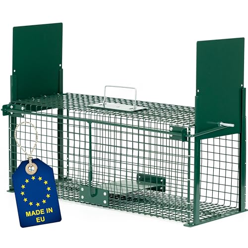 ITA Trampa para Animales Vivos 5067 61x23x21 cm   por Martas Ratas Ardillas   2 Puertas, Resistente al Tiempo, Reutilizable, Montada   Made in EU