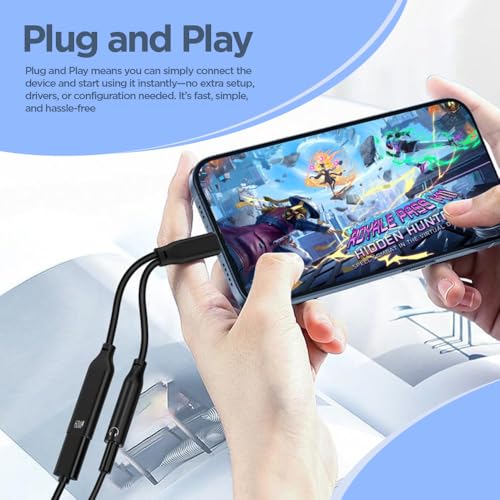 Image of UNIGEN 2 in 1 USB C to 3.5mm Headphone and Charger Adapter, AUX Mic Jack with PD Up to 60W Fast Charging for Stereo, Earphones, Compatible with Samsung Galaxy S25 /S24 /S23 /S22+, Google Pixel 8 /7