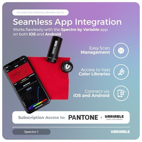Image of Spectro 1 Mobile Spectrophotometer with Dock & Security Kit, Paint Color Matching Tool and Color Reader, Portable Colorimeter Spectrometer Color Sensor & Paint Scanner Device for Prints & Coatings