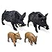Jokfeice - 4 statuette di animali in plastica con cinghiale, famiglia di animali, modello scientifico, apprendimento educativo, regalo di compleanno, decorazione per torta, per bambini