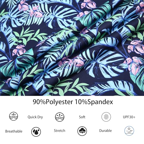 Alex Vando Mens Hawaiian Golf Shirt Moisture Wicking Digital Print Golf Shirts for Men