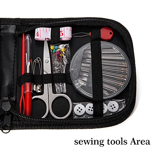 Image of SUHEEUS Sewing Kit Neddlework Supplies Portable Hand Craft Dolls DIY Tools with Sicssors and Fabric Storage Box Kindergarten Teaching Gifts