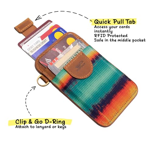 Image of POCKT Slim Card Holder Wallet For Men and Women - Minimalist Front Pocket Wallet Elastic Credit Card Holder Genuine Leather RFID Blocking Card Case Wallets, Grunge, 4.25 inch L x 2.75 inch W x 0.15 inch H