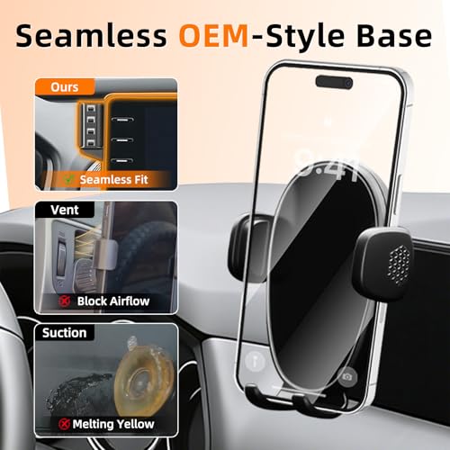 Car Phone Holder for Mazda CX5 (2021-2025,10.25" Screen Only), 360 Phone Holder Rotating, Hands Free Mobile Holder, Car Mount for iPhone, Samsung & Android, with Storage Box, CX-5 Interior Accessories - Image 3