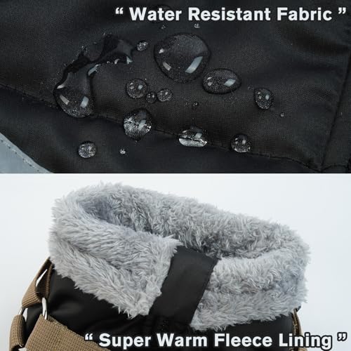 PUMYPOREITY Hundemantel Wasserdichter, Hundepullover Reflektierender Hundejacken Winterweste für Kleine Mittelgroße Hunde Mit Geschirr & D-Ringen Warm Hundekleidung für Kaltes Wetter(Schwarz, S)