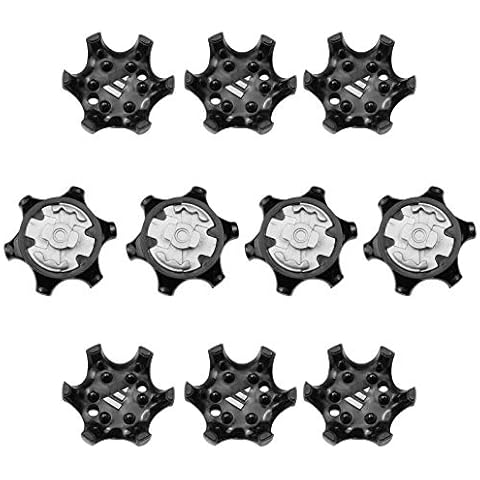 YunBey 10 pcs Golf Shoe Spikes Training Parts Golf Spikes Cleats Golf Shoe Spikes Replacement Easy Install to Golf Shoes (Black) Cover
