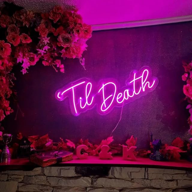 Miniatura 4 de Til Death Neon Sign, Wedding Neon Sign, Custom Neon Sign, Neon Sign, Neon Sign Custom, Wedding Custom Neon Sign, Neon Sign Wedding Til Death
