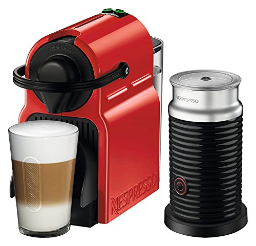 Nespresso Inissia Espresso Machine by Breville with Aeroccino, Ruby Red, 46.99 x 19.69 x 31.12 cm;...