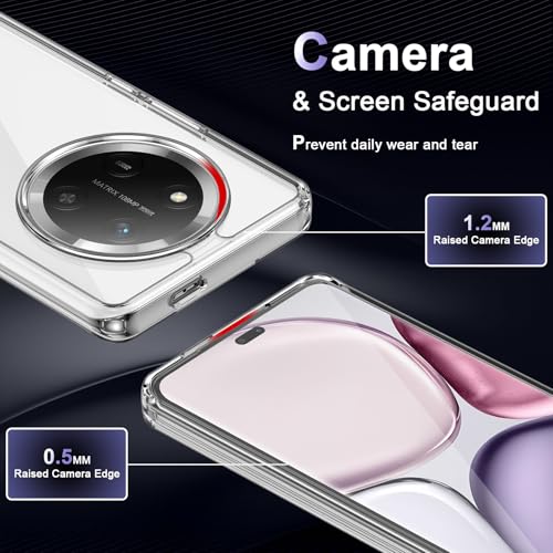 Image of Case for Honor Magic 7 Lite, Military Grade Drop Protection Phone Case, Yellowing Resistant, Anti-Scratch Hard PC Back, Shockproof Hard Ultra-Thin Protective Cover, Clear